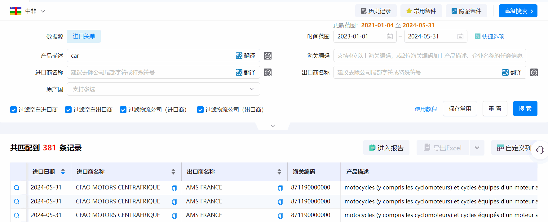 中非海关数据,海关数据,DDpay钱包海关数据