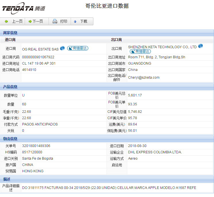 海关数据,进出口数据,进口数据,DDpay钱包,贸易,哥伦比亚